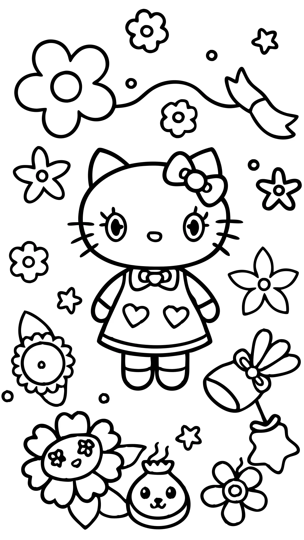 Hello Kitty Pages à colorier gratuites